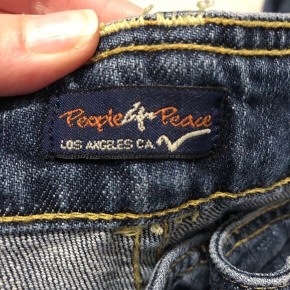PEOPLE FOR PEACE Flare Leg Denim Jeans Womens Size 28 High Rise Blue Denim - Picture 2 of 10